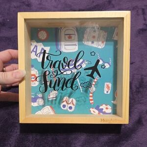 Travel Fund Shadow Box with Travel Icons